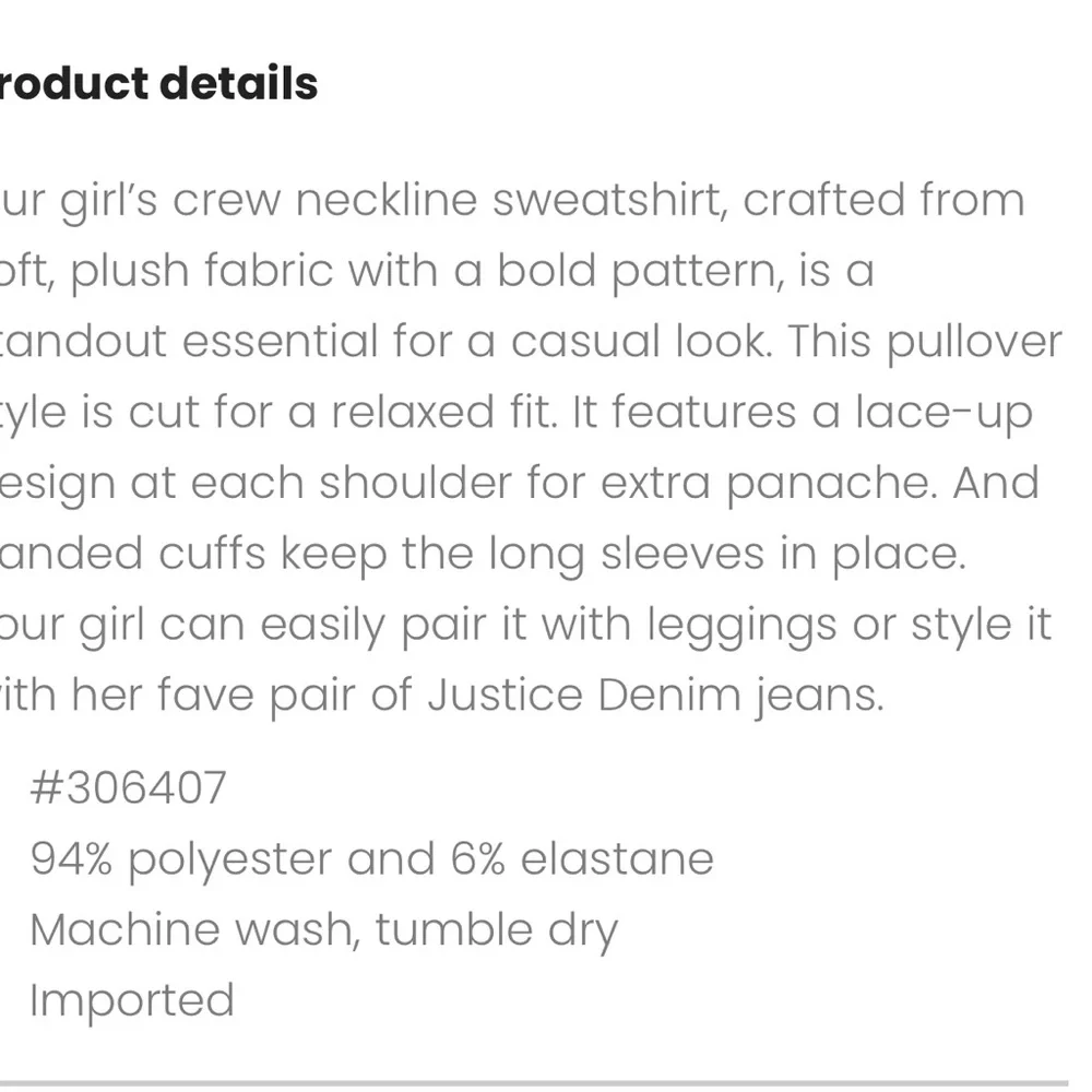 NEW Velour Feel Crewneck Sweatshirt Justice